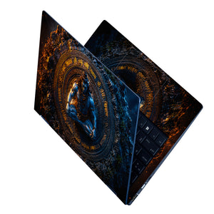 Shiva Meditating Mandala Laptop Skin - View 2