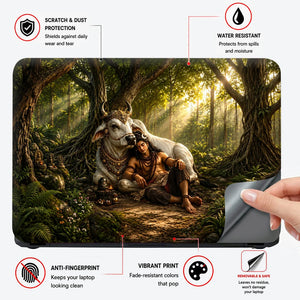 Shiva Nandi Forest Rest Laptop Skin - View 4