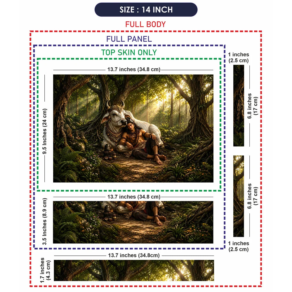 Shiva Nandi Forest Rest Laptop Skin - View 7