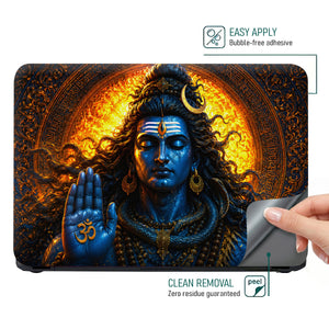 Shiva Om Hand Fire Mandala Laptop Skin - View 4
