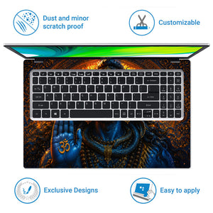 Shiva Om Hand Fire Mandala Laptop Skin - View 5