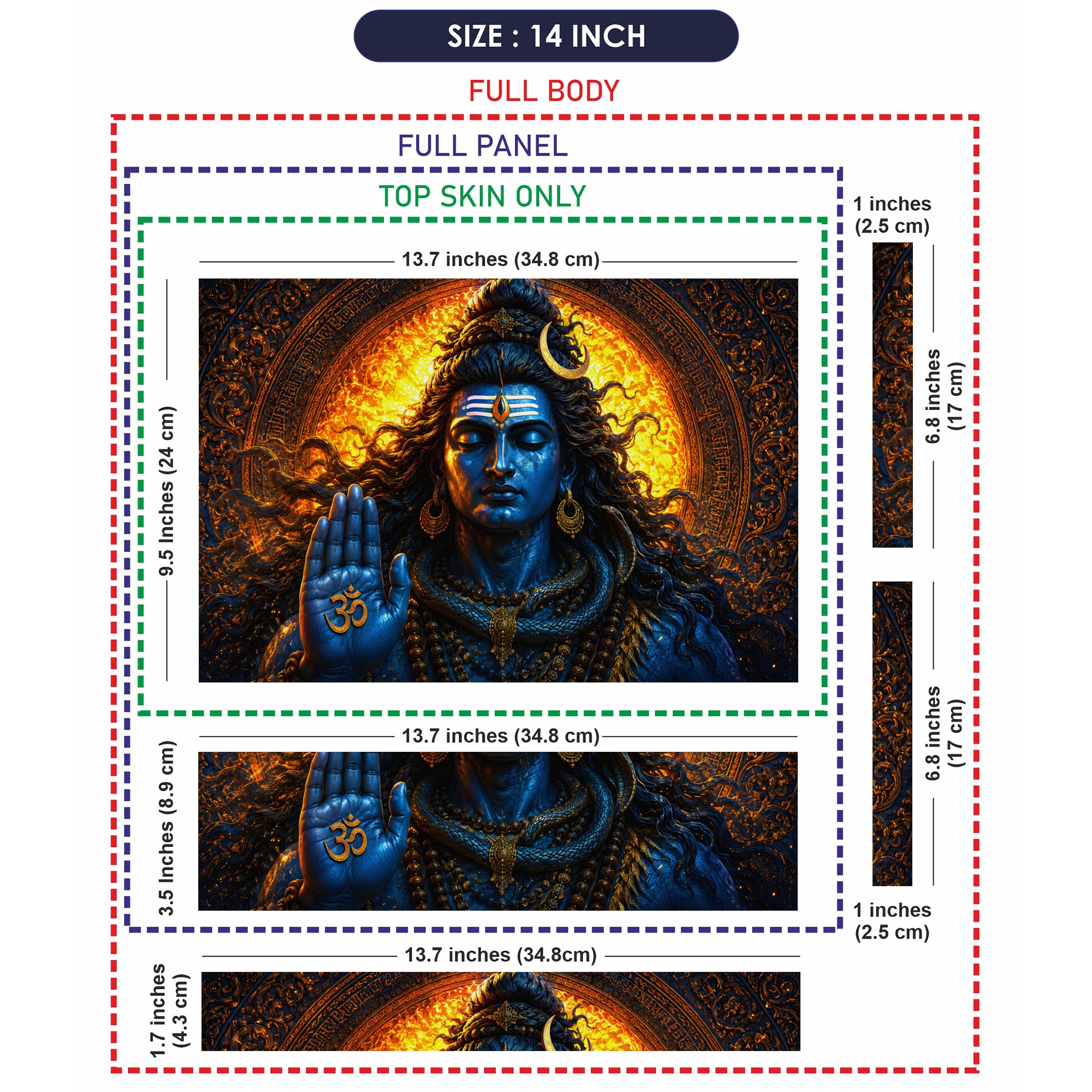 Shiva Om Hand Fire Mandala Laptop Skin - View 7