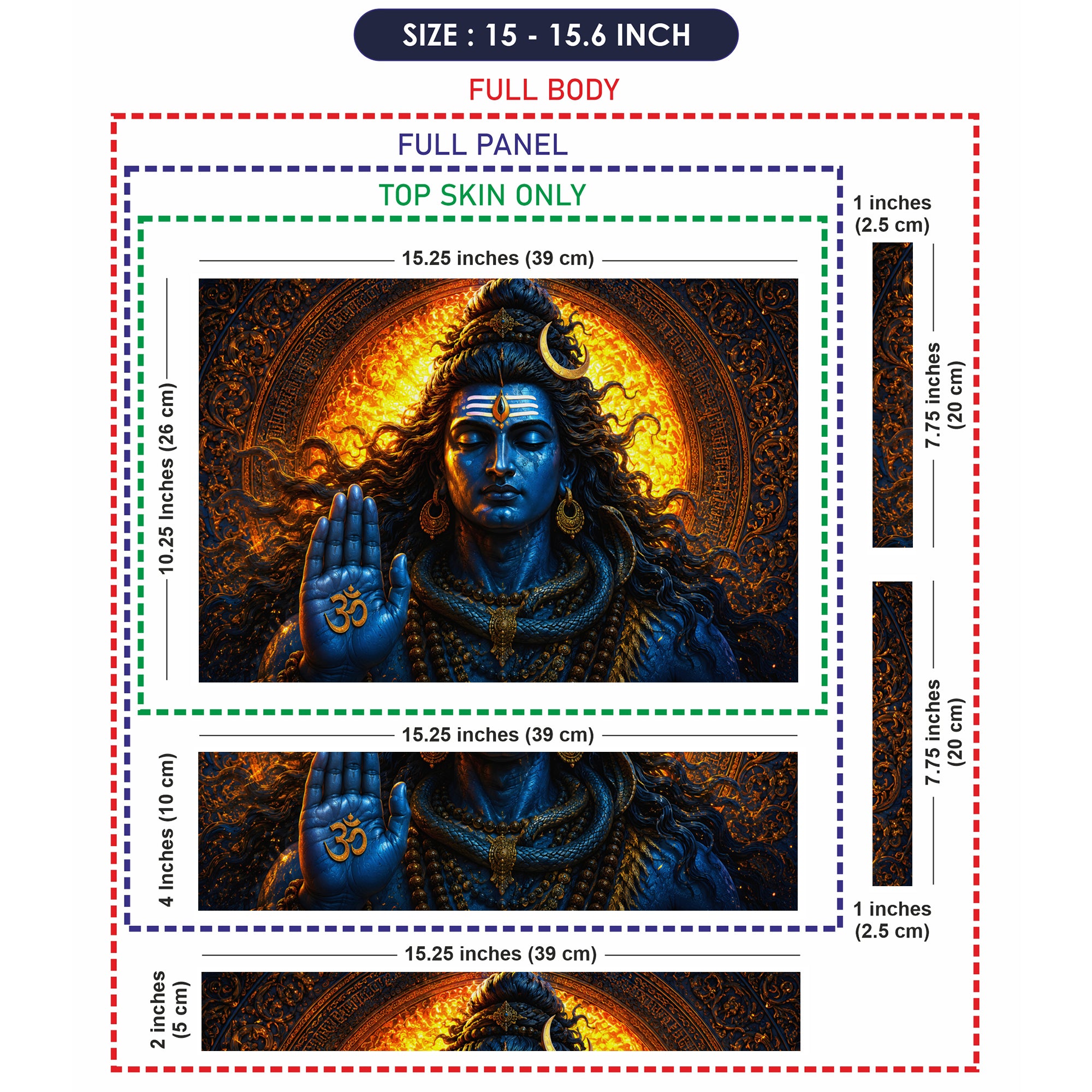 Shiva Om Hand Fire Mandala Laptop Skin - View 8