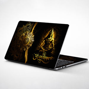 Shiva Om Namah Shivay Gold Mandala Laptop Skin - View 1