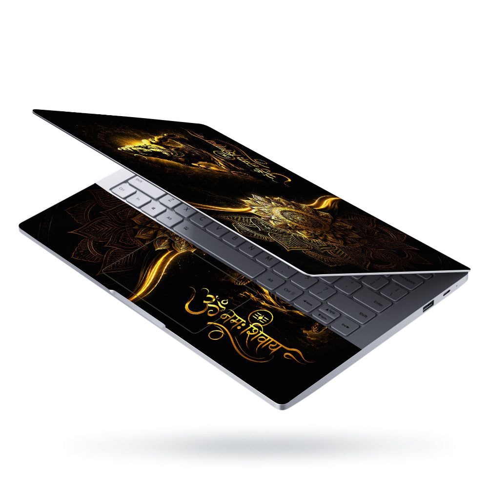Shiva Om Namah Shivay Gold Mandala Laptop Skin - View 3