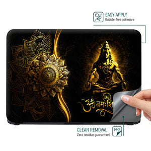 Shiva Om Namah Shivay Gold Mandala Laptop Skin - View 4