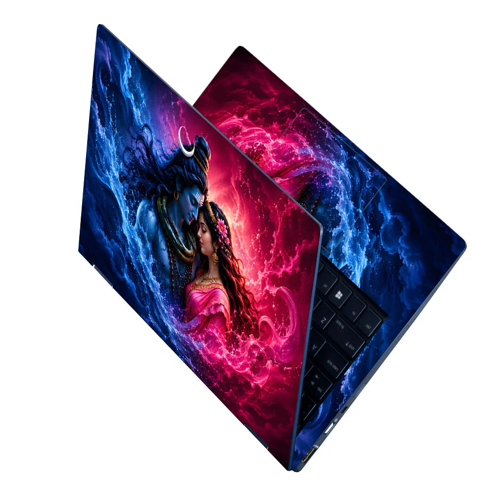 Shiva Parvati Cosmic Embrace Laptop Skin - View 2