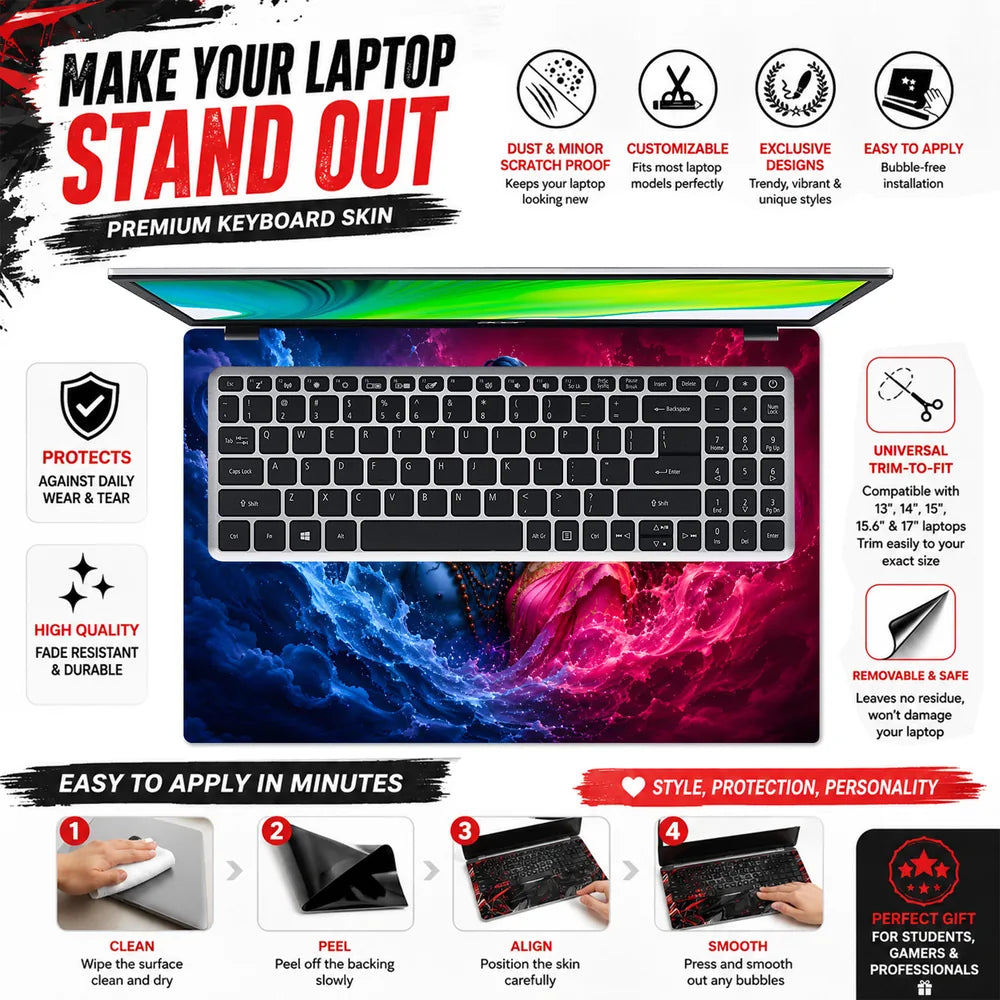 Shiva Parvati Cosmic Embrace Laptop Skin - View 5