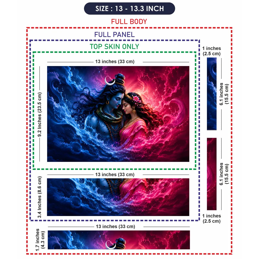 Shiva Parvati Cosmic Embrace Laptop Skin - View 6