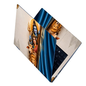 Shiva Parvati Cow Lion Frame Laptop Skin - View 2