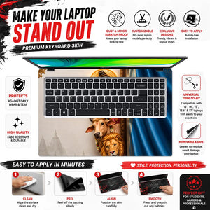 Shiva Parvati Cow Lion Frame Laptop Skin - View 5