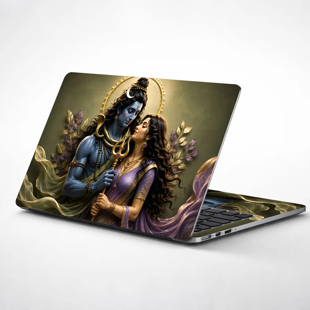 Shiva Parvati Lavender Halo Laptop Skin - View 1
