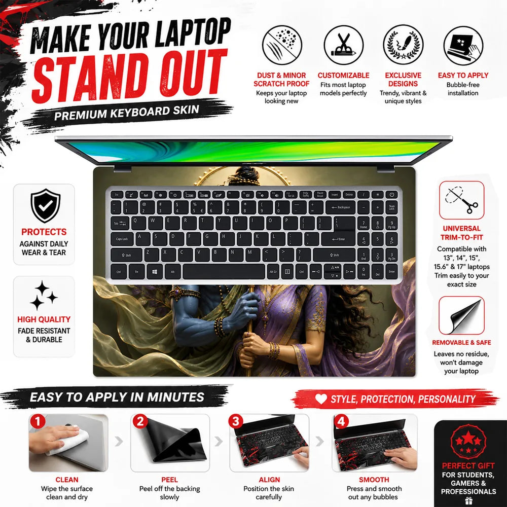 Shiva Parvati Lavender Halo Laptop Skin - View 5