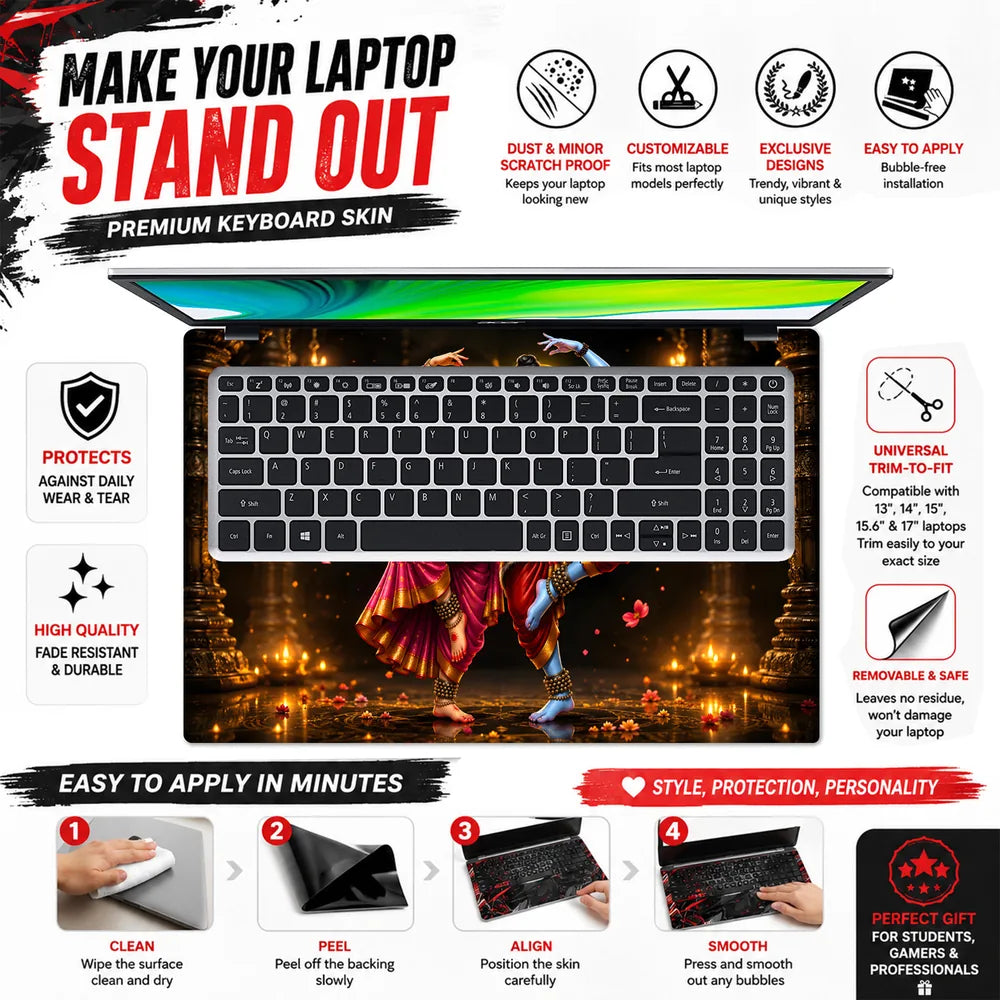 Shiva Parvati Temple Dance Laptop Skin - View 5