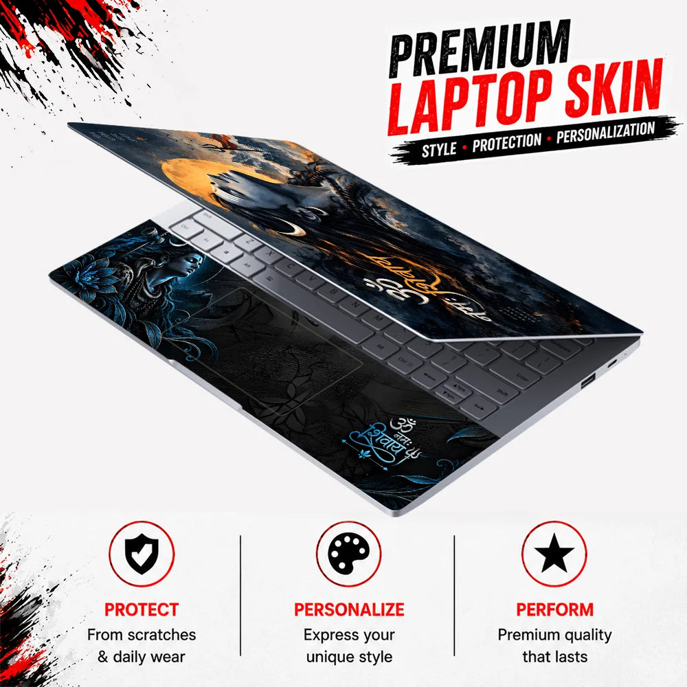Shiva Profile Amber Moon Laptop Skin - View 3