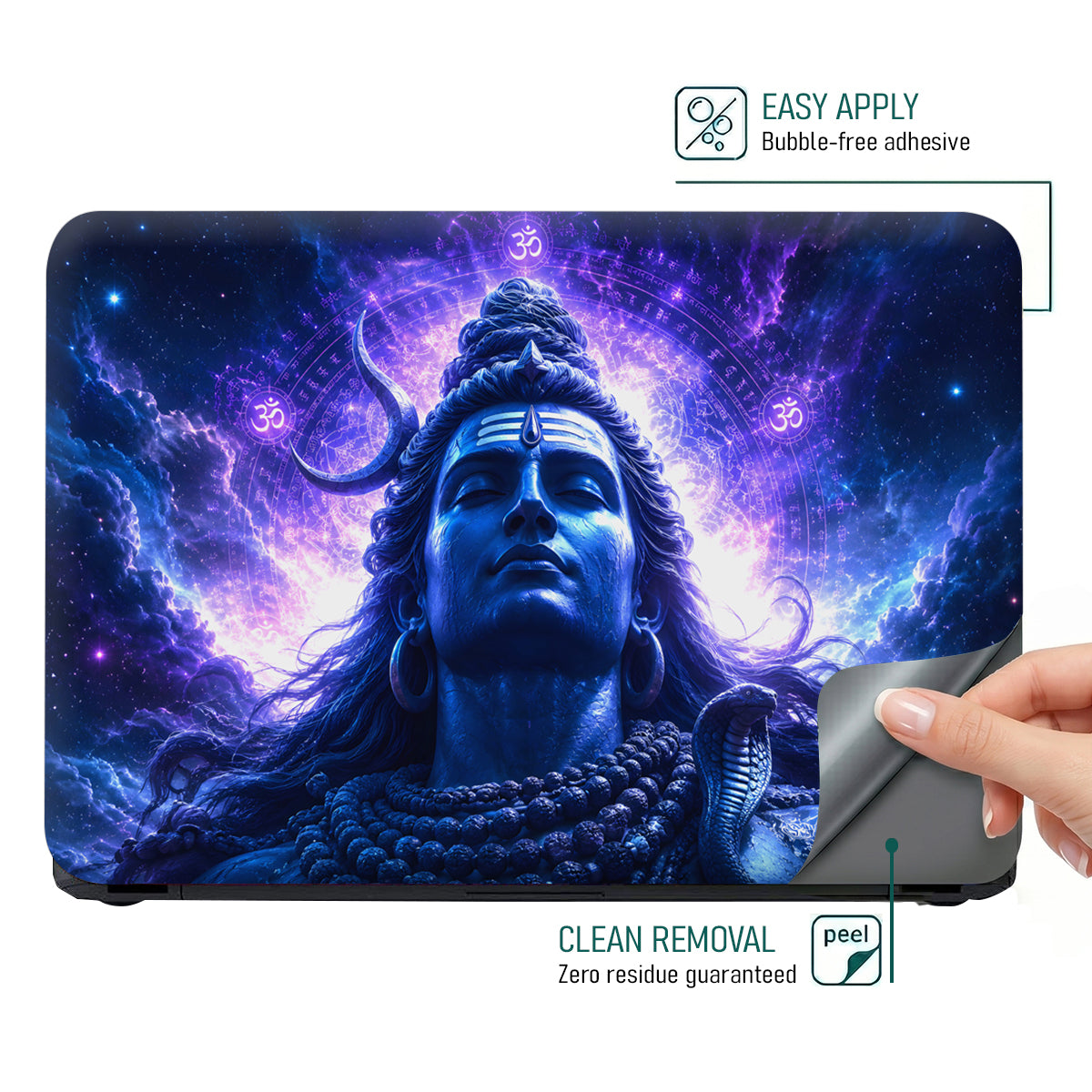 Shiva Purple Cosmic Om Laptop Skin - View 4