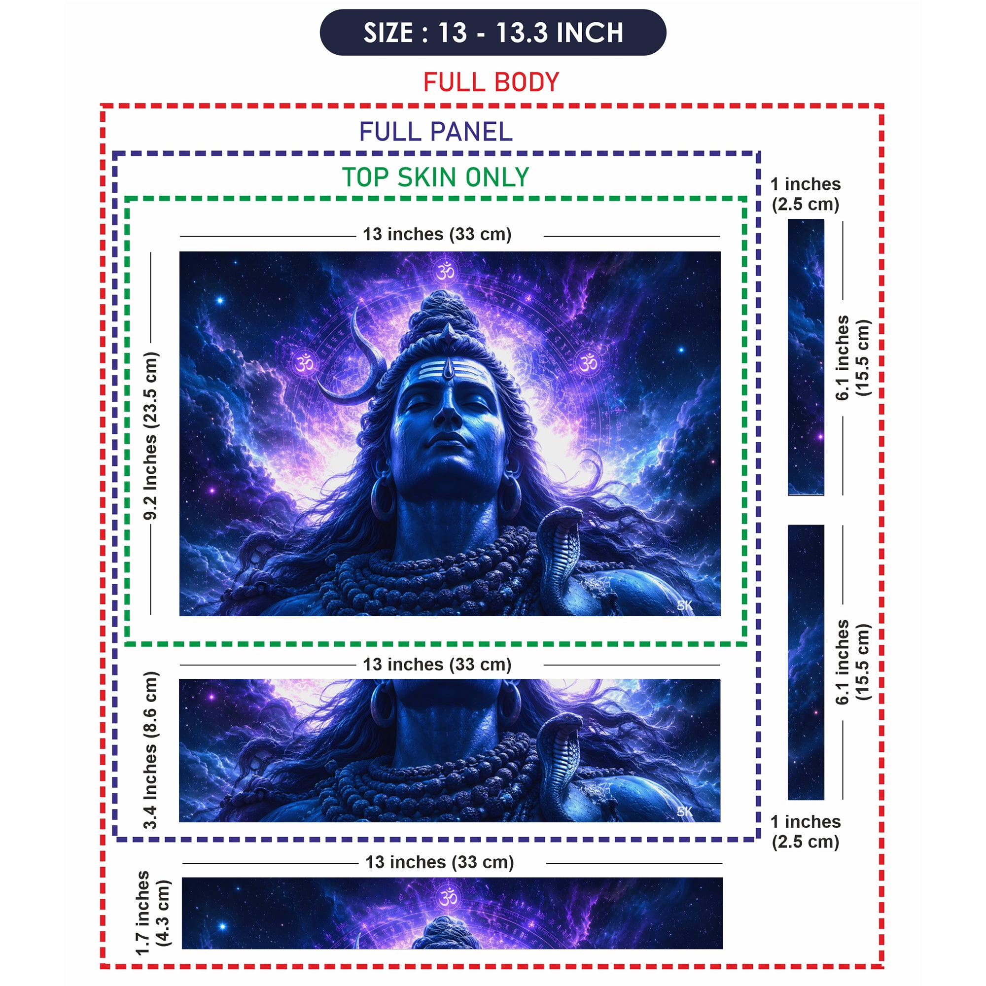 Shiva Purple Cosmic Om Laptop Skin - View 6