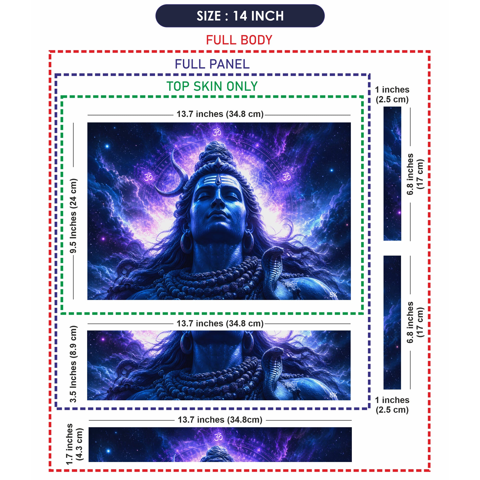 Shiva Purple Cosmic Om Laptop Skin - View 7