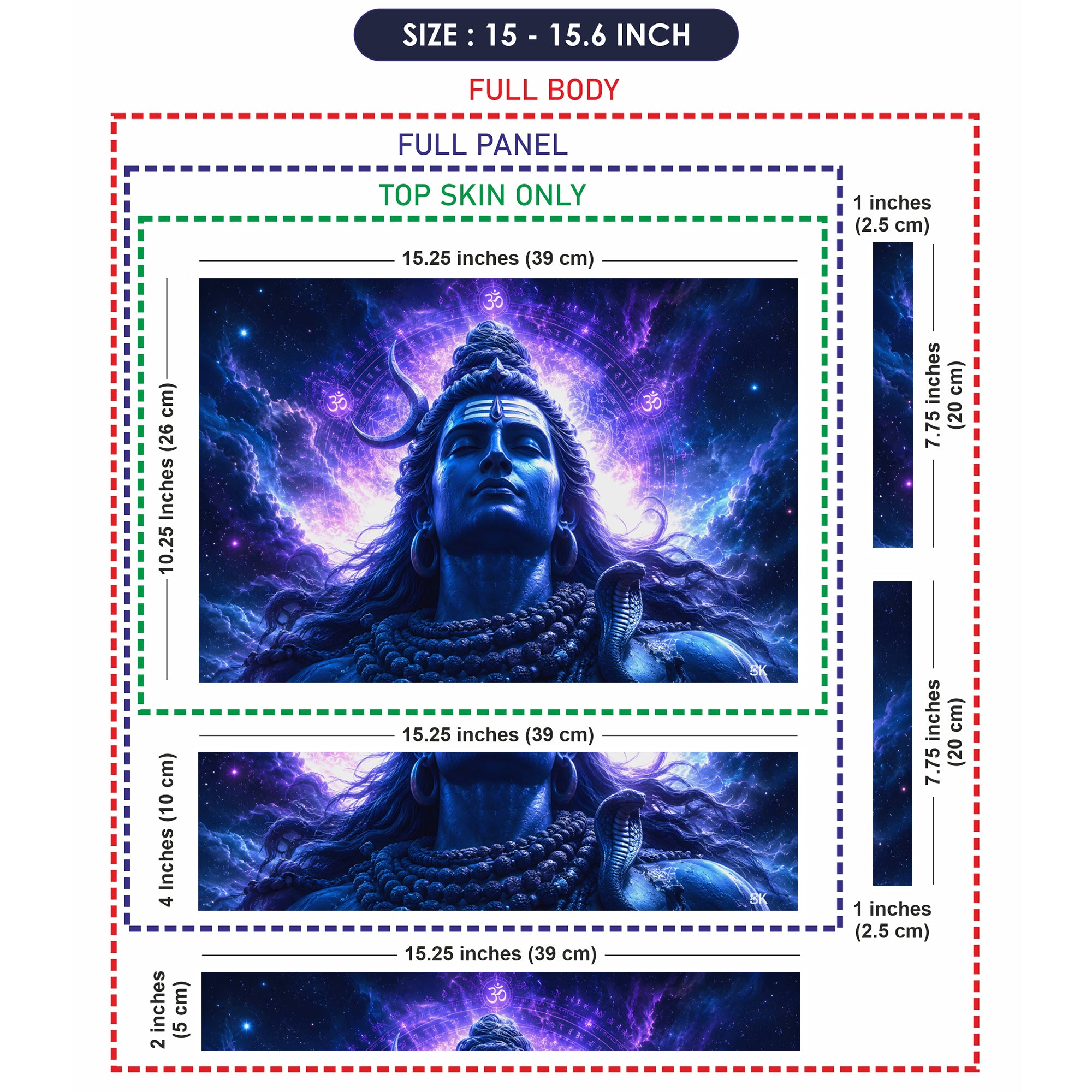 Shiva Purple Cosmic Om Laptop Skin - View 8