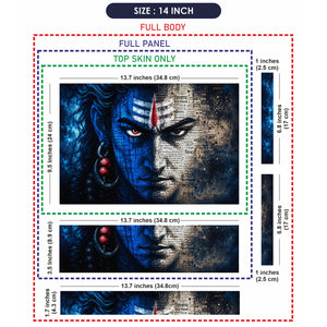 Shiva Red Eyes Hindi Text Laptop Skin - View 7