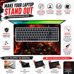 Shiva Skulls Fire Trident Laptop Skin - View 5