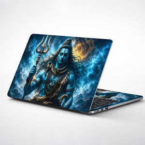 Shiva Trident Cobra Blue Moon Laptop Skin - View 1