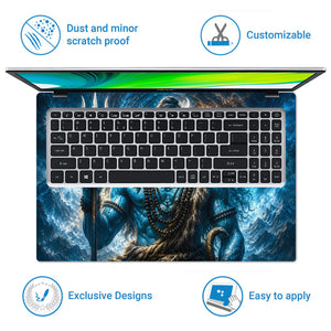 Shiva Trident Cobra Blue Moon Laptop Skin - View 5