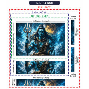 Shiva Trident Cobra Blue Moon Laptop Skin - View 7