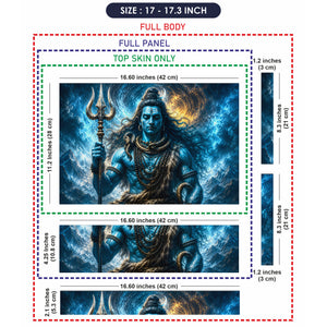 Shiva Trident Cobra Blue Moon Laptop Skin - View 9