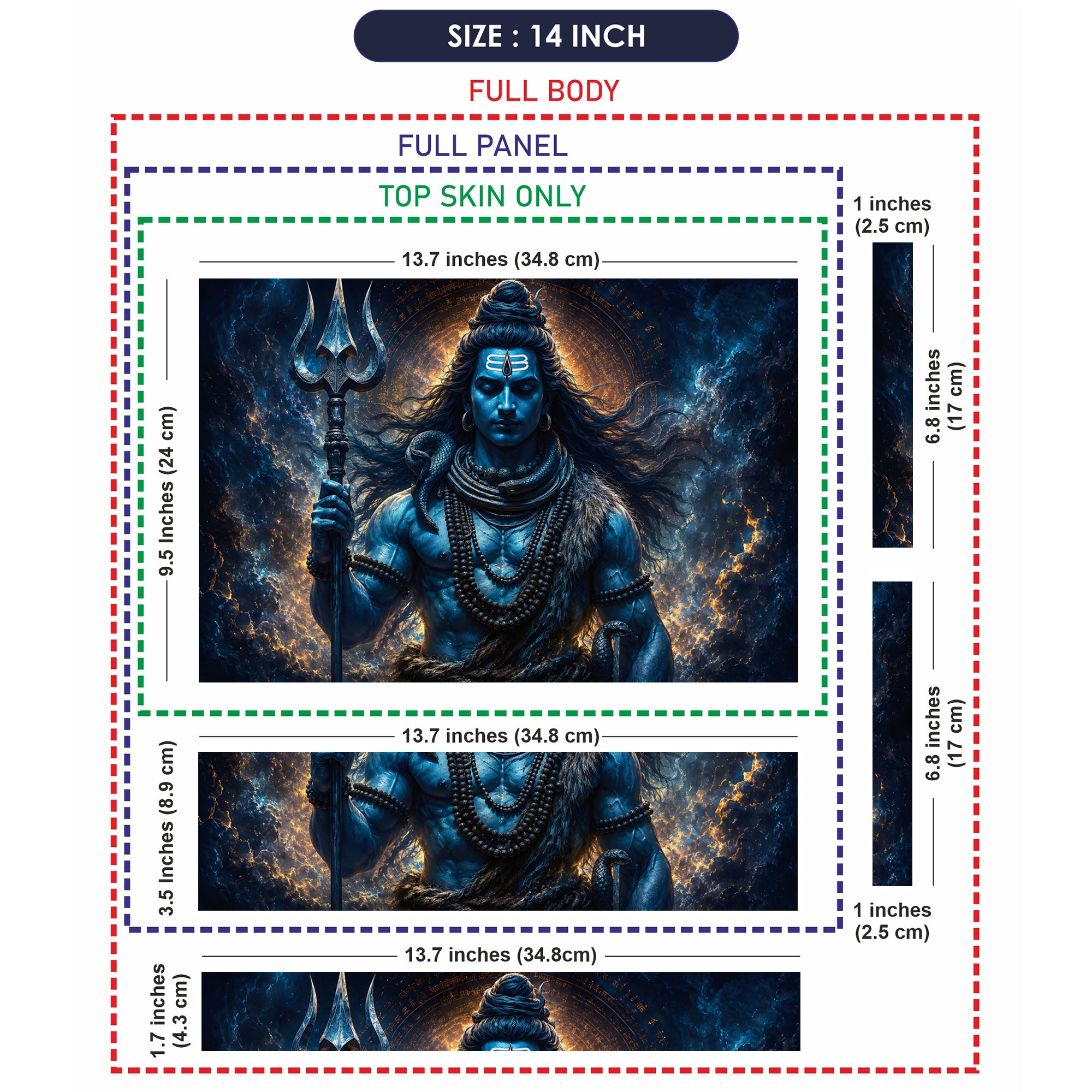 Shiva Trident Fur Night Cobra Laptop Skin - View 7