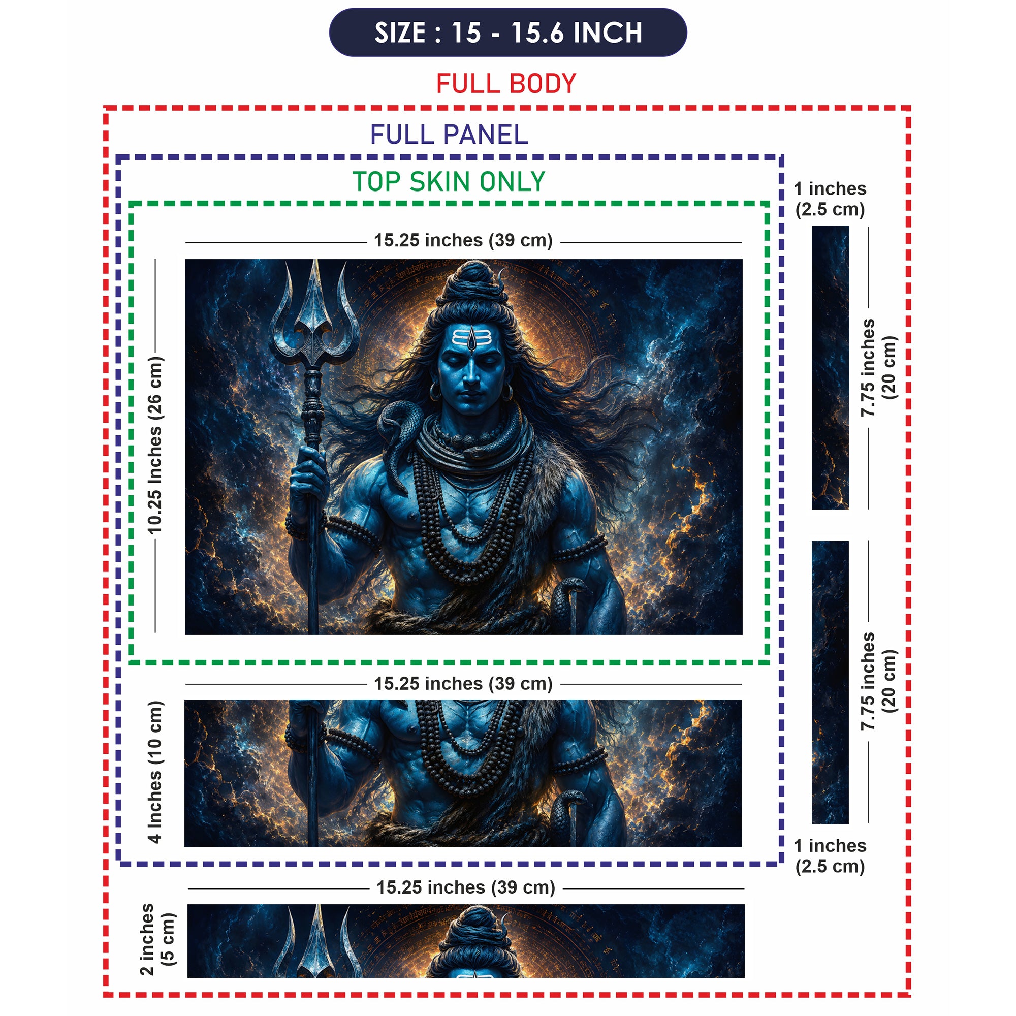 Shiva Trident Fur Night Cobra Laptop Skin - View 8