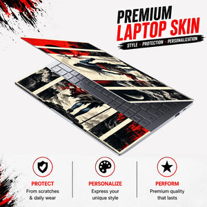 Shiva Trident Red Panel Poster Laptop Skin - View 3
