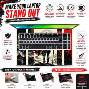 Shiva Trident Red Panel Poster Laptop Skin - View 5