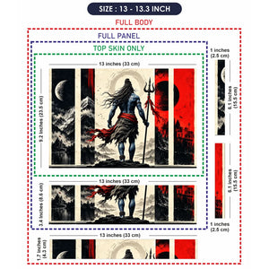 Shiva Trident Red Panel Poster Laptop Skin - View 6
