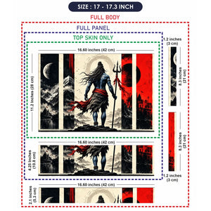 Shiva Trident Red Panel Poster Laptop Skin - View 9