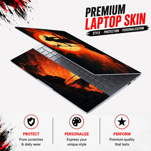 Shiva Trident Red Sun Profile Laptop Skin - View 3