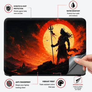 Shiva Trident Red Sun Profile Laptop Skin - View 4