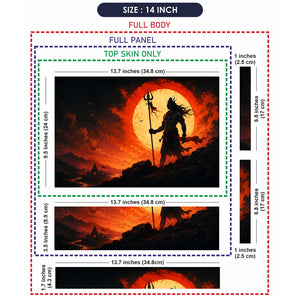 Shiva Trident Red Sun Profile Laptop Skin - View 7