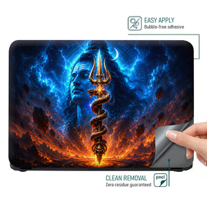 Shiva Trident Serpent Fire and Lightning Laptop Skin - View 4