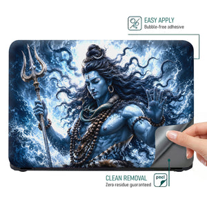 Shiva Trident Water Waves Laptop Skin - View 4