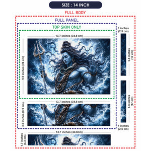 Shiva Trident Water Waves Laptop Skin - View 7