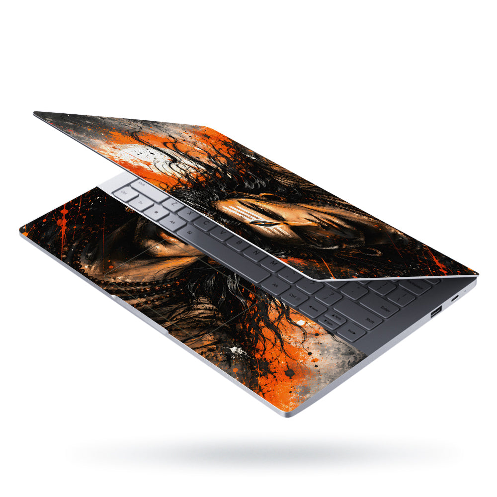 Shiva Young Orange Splash Laptop Skin - View 3