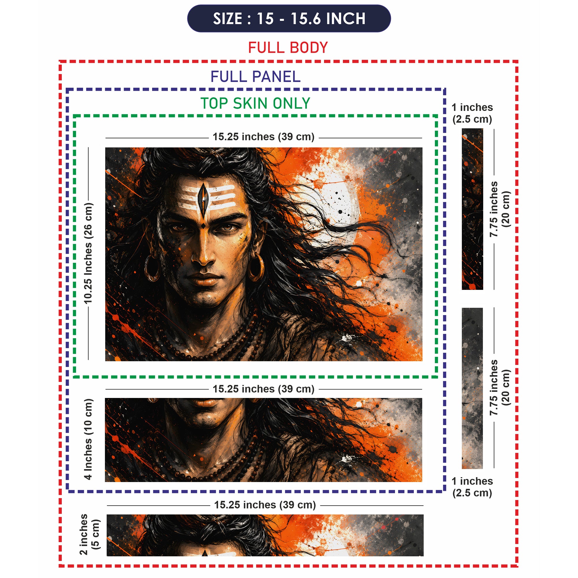Shiva Young Orange Splash Laptop Skin - View 8