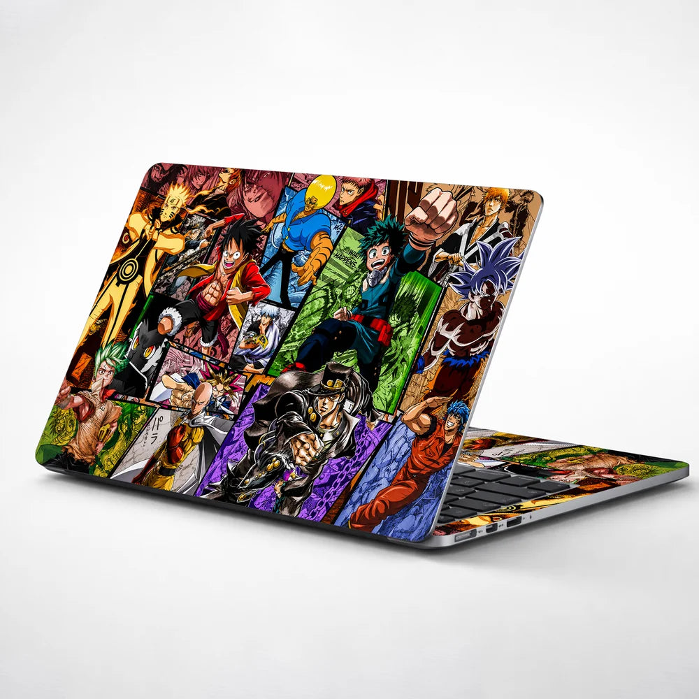 Shonen Anime Heroes Collage Laptop Skin - View 1