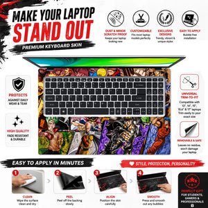 Shonen Anime Heroes Collage Laptop Skin - View 5
