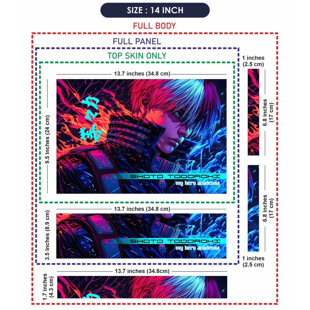 Shoto Todoroki Anime Laptop Skin - View 7