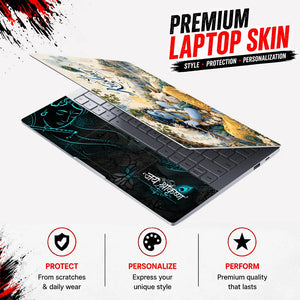 Shri Krishna Flute Cow River Laptop Skin - View 3