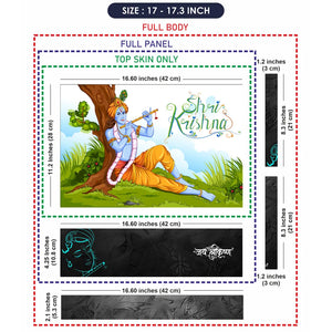 Shri Krishna Under Tree Flute Cartoon Green Nature Laptop Skin - View 9