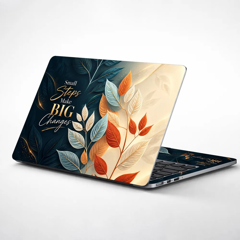 Small Steps Big Changes Botanical Laptop Skin - View 1