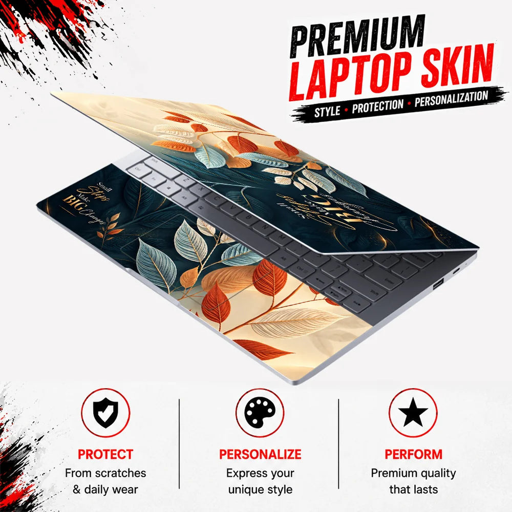 Small Steps Big Changes Botanical Laptop Skin - View 3